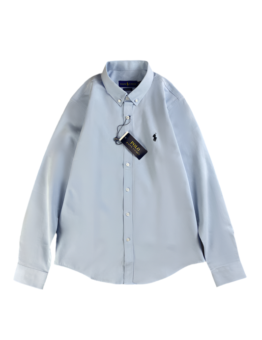 Camisa Polo Ralph Lauren (Blanco, azul celeste y azul marino)